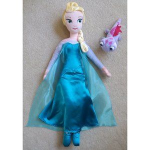 2.5-foot Jumbo Disney Frozen Elsa Plush Cuddle Pillow Doll 31" Long Tall + Bruni